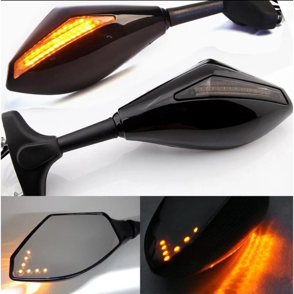 Espejo Retrovisor C Luz P Moto Led Direccional Par Shopee M Xico