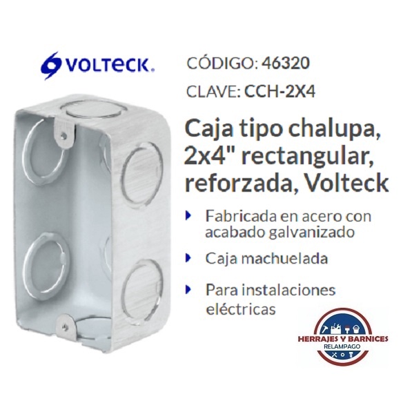 Caja Tipo Chalupa 2x4 Rectangular Reforzada Volteck 46320