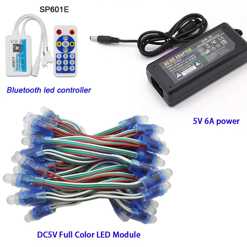 Pcs Rollos Dc V Ws Ic Rgb Pixel Led M Dulo Luz A Todo Color Ip