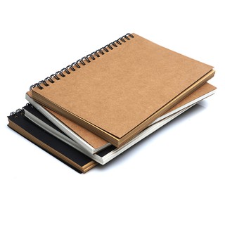 CLOU Reeves Retro Spiral Bound Coil Sketch Book Blank Notebook Kraft