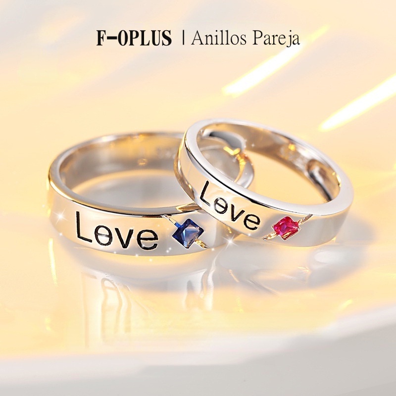 F Oplus Anillos De Pareja Amor Eterno Anillo De Ajustable Compromiso