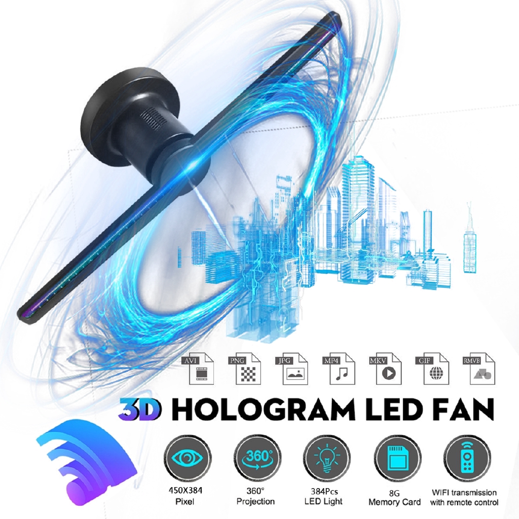 D Leds Beads Lamp Hd Holograma Remoto Ventilador Proyector