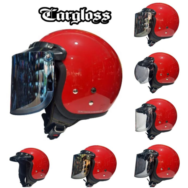 Casco Original Cfm Retro Sni Half Face Cargloss Rojo Ferrari