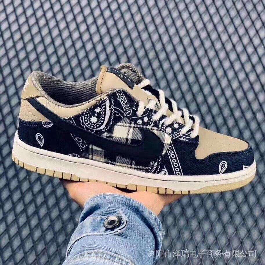 Nike Sb Dunk X Travis Scott Ts Anacardo Flor Casual Deportes Zapatillas