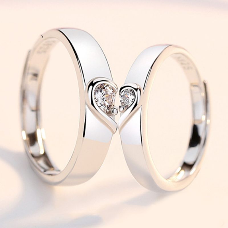 larry corazón promesa anillos para parejas i love you compromiso anillo de  boda conjuntos | Shopee México