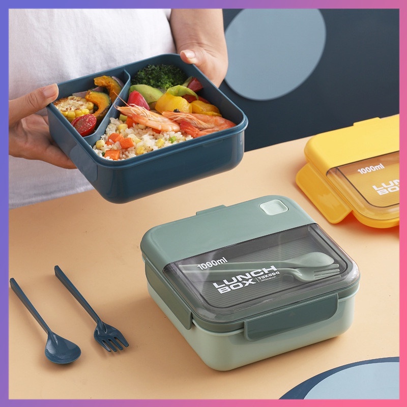 YRXIN Fambrera Infantil Lunch Box,Bento Box Caja de Almuerzo de Almacenamiento de los Alimentos Oficina Escolar para niñosGreen-1 