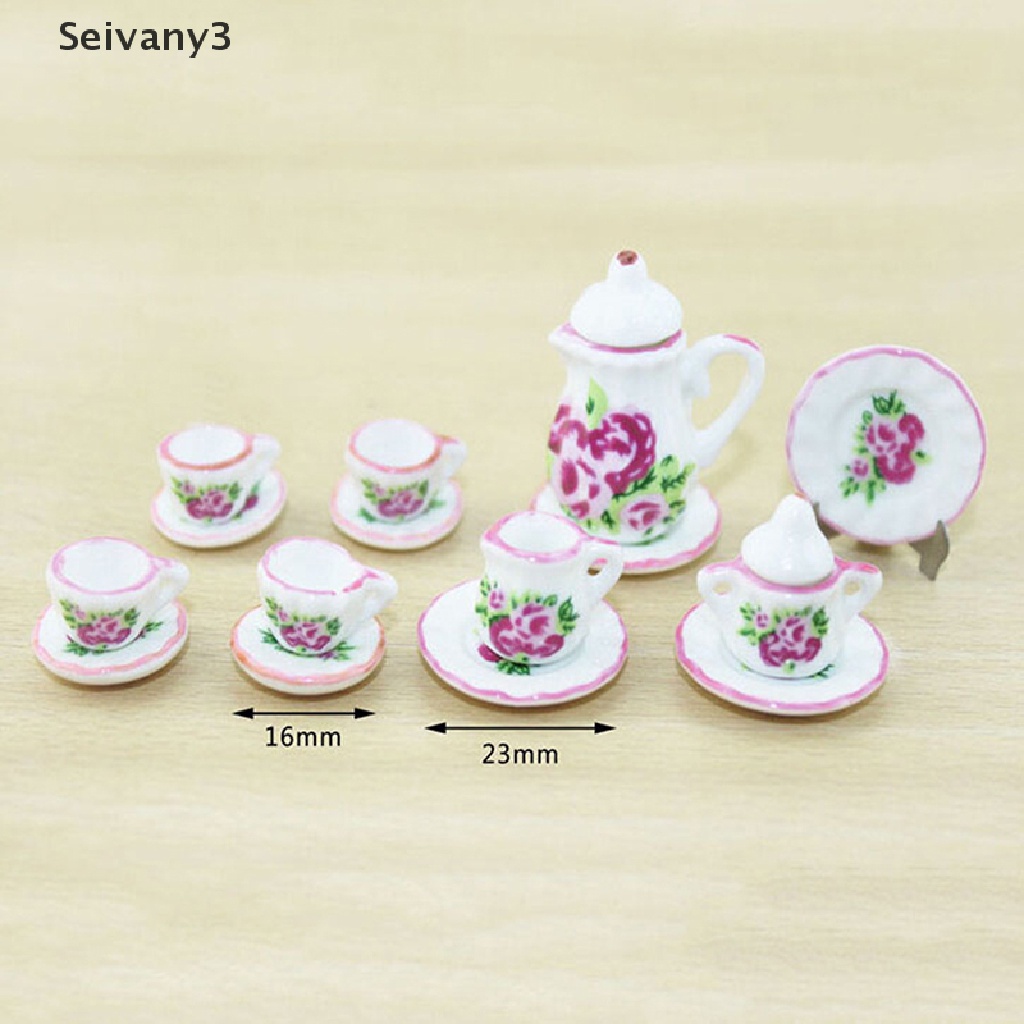 Porcelana de té set 1:12 casa de muñecas juego de té teegeschirr miniatura muñecas Tube 