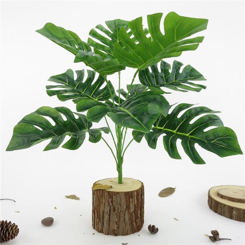 1 manojo/monstrua deliciosa hojas de plantas artificiales] [real toque  decorativo hojas de palma falsas para oficina, hotel, hogar, boda navidad  festival fiesta diy interior decoración del hogar] | Shopee México