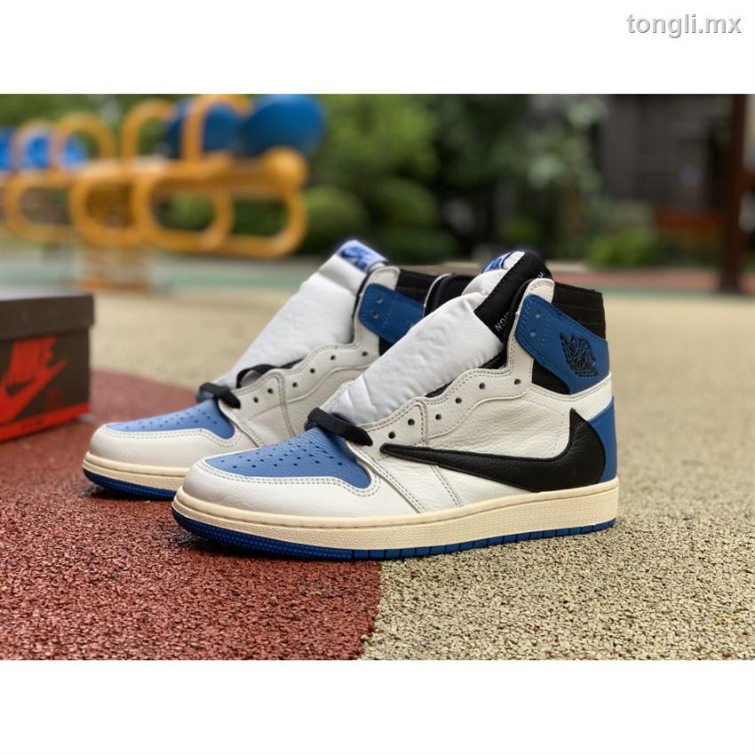 New Sale 21 Travis Scott X Fragment X Air Jordan 1 High Og Sp Military Blue Basketball Shoes Dh3227 105 Ns100 Shopee Mexico