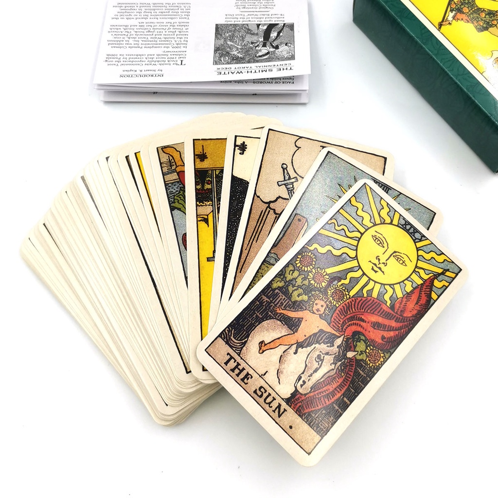 Tarot Cards 78 Tarjetas Juego de Cartas con Caja para Principiantes,Juego de Mesa Juego de Cartas con Caja,Deck Vintage Tarot Cards Juego de Cartas Waite Future,amarillo 
