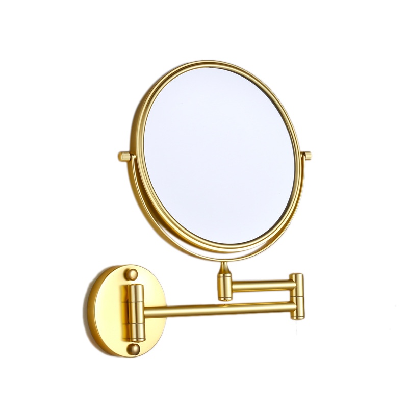 Extendable 8 Inch Double Sided Bathroom, 10x Magnifying Makeup Mirror Gold