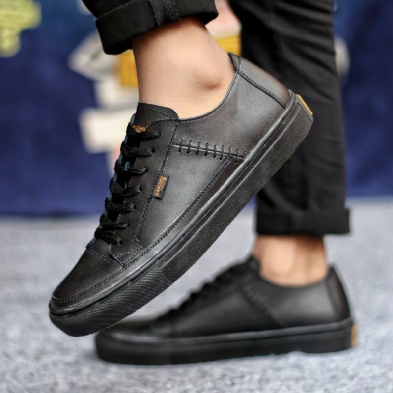 Zapatos negros Low DANTE zapatillas de de los hombres zapatos casuales de cuero genuino negro fresco | Shopee México