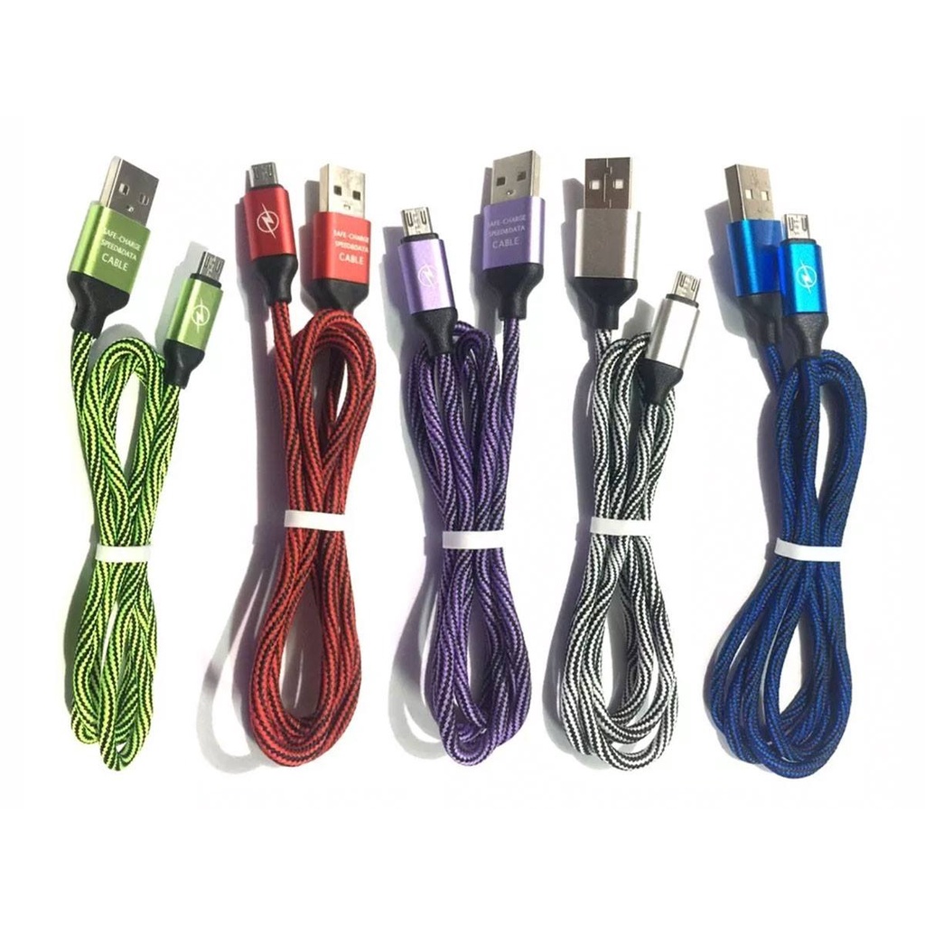 Cable V8 Micro Usb Tela Carga Rapida De Colores Rayo Shopee México