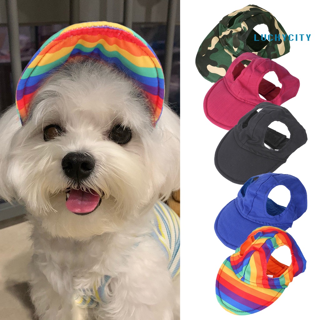 luckycity Pet Hat Super Suave A La Decoloración Poliéster Al Aire Libre Perro Visera Gorra Mascota Béisbol Sombrero Decoración Accesorios Para Mascotas | Shopee México