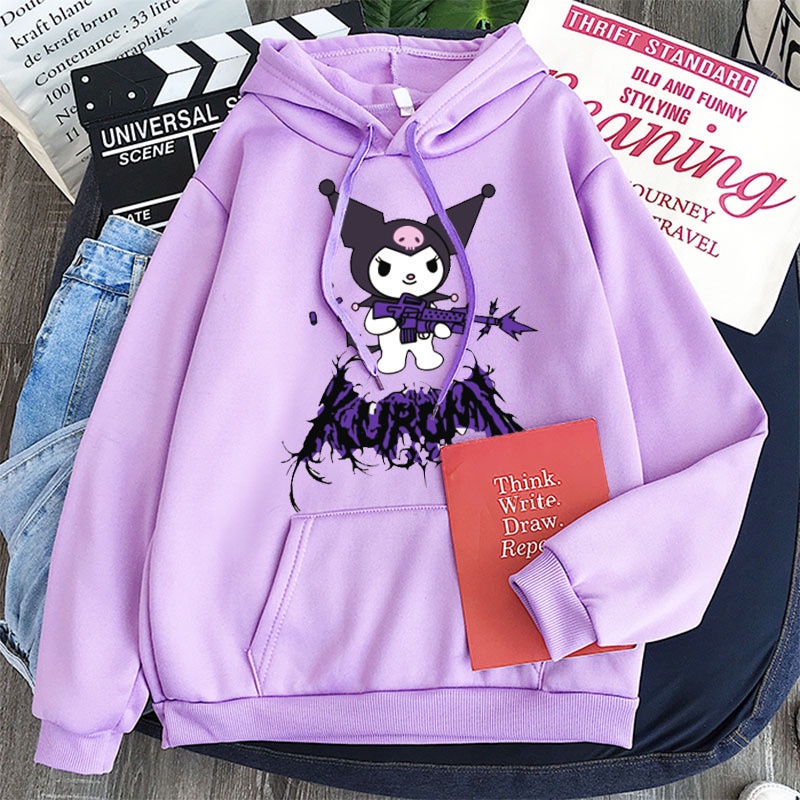USJQ I6XY Anime De Dibujos Animados Kuromi Impreso Juventud Sudadera 