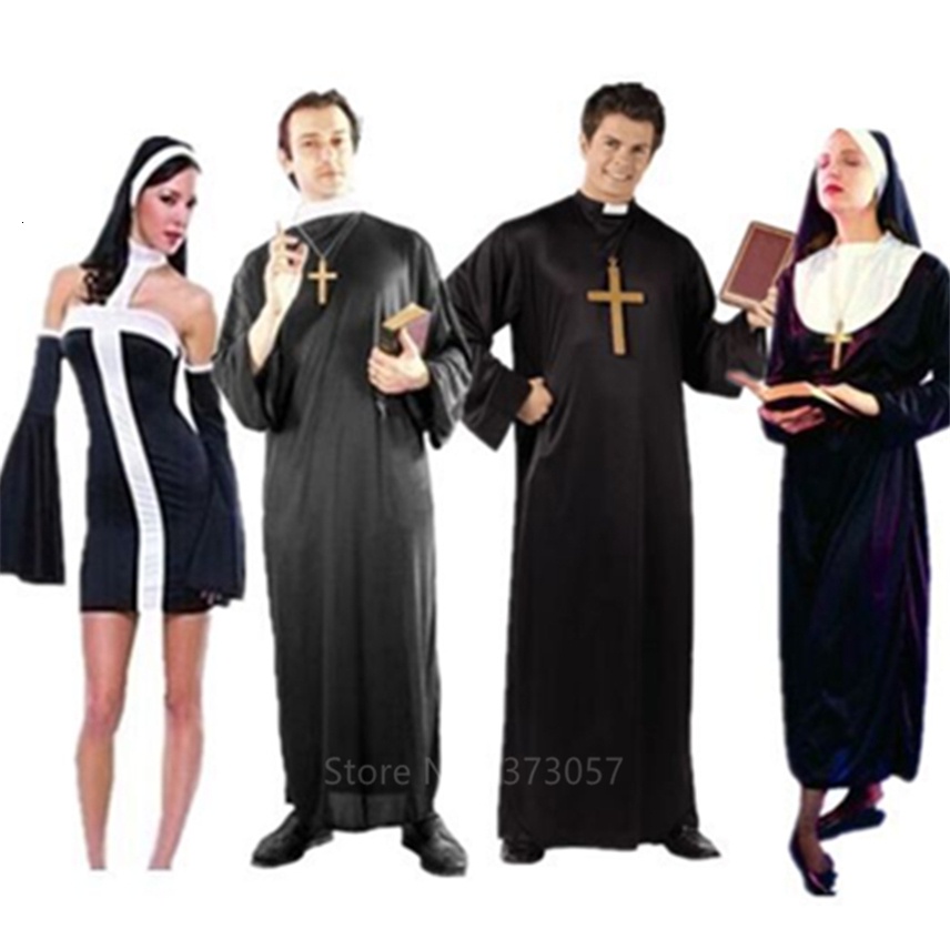 Disfraces De Cosplay Misioneros Para Adultos Halloween Carnaval Sacerdote  Monja Túnicas Largas Religiosas Piadosas Iglesia Católica Ropa Vintage \ |  Shopee México