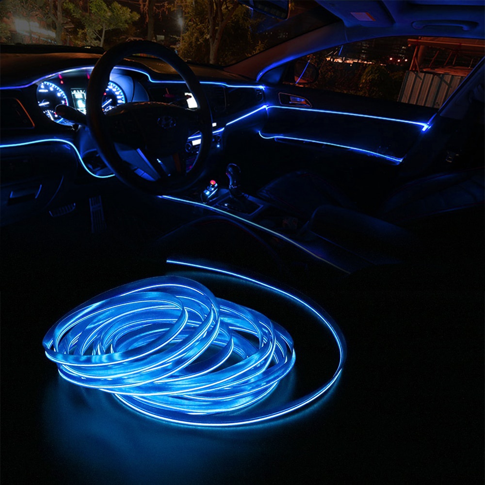5 Metros/2 De Iluminación Interior Del Coche Auto Tira LED EL Alambre  Cuerda Atmósfera Decorativa Lámpara Flexible Luz De Neón DIY | Shopee México