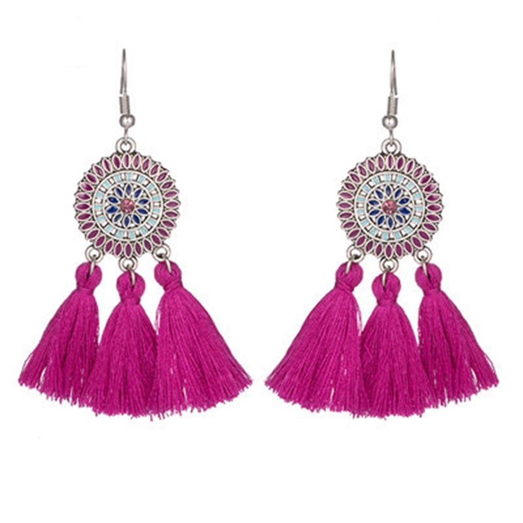 Aretes Bohemios De Borla Para Mujer De 7 5 Cm Aretes Largos De Borla Para Mujer Shopee Mexico