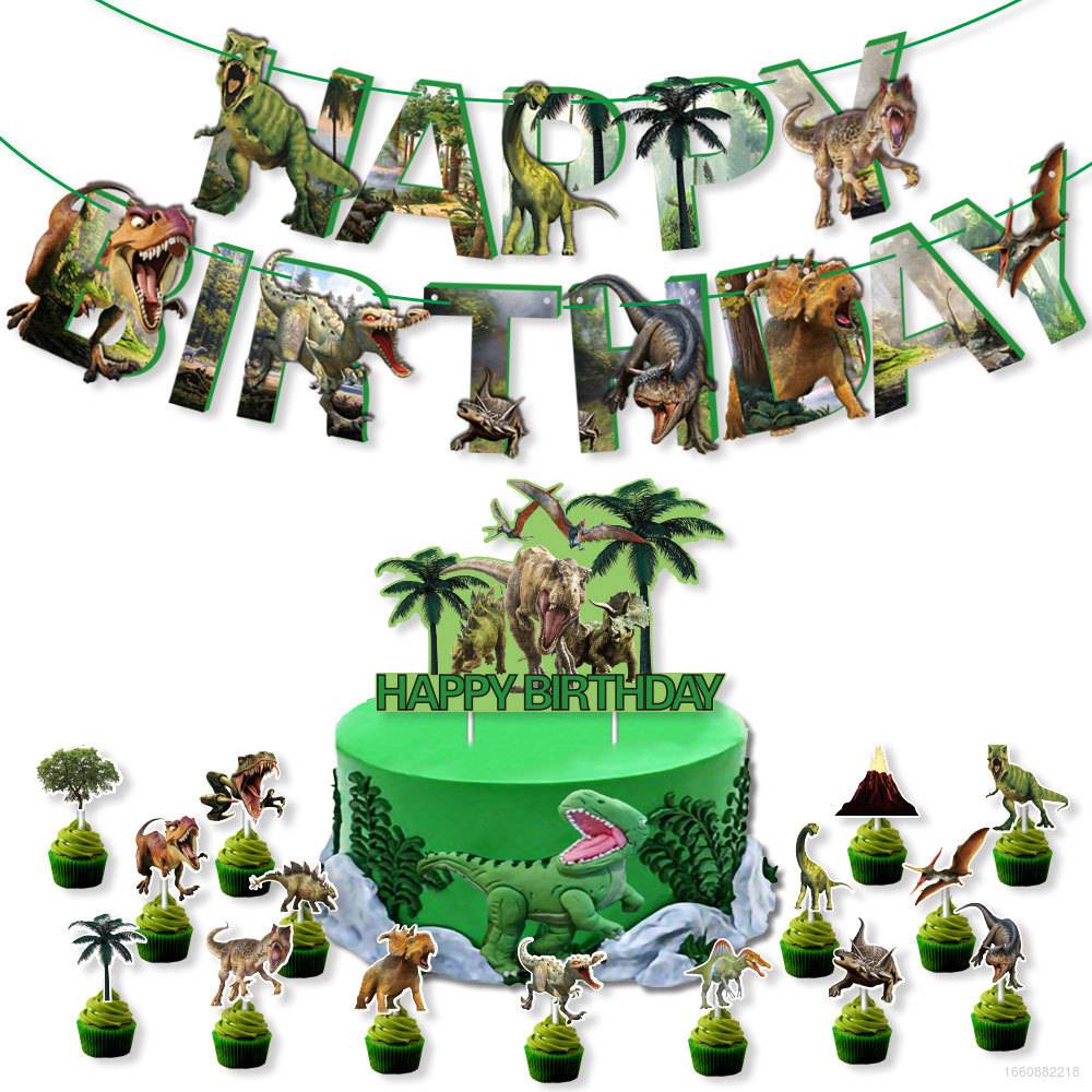 12 unidades de dinosaurios y árboles OrgMemory Adornos para pasteles con base 21 piezas figuras de dinosaurios para decoración en miniatura o decoración de tartas 