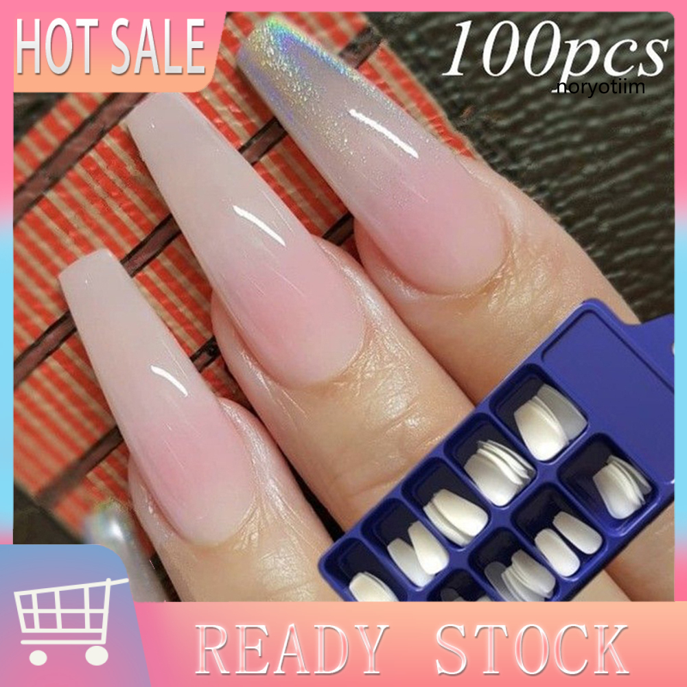 NOY|100 pzs extensiones de uñas acrílicas para uñas falsas/cubierta  completa/herramientas de manicura | Shopee México
