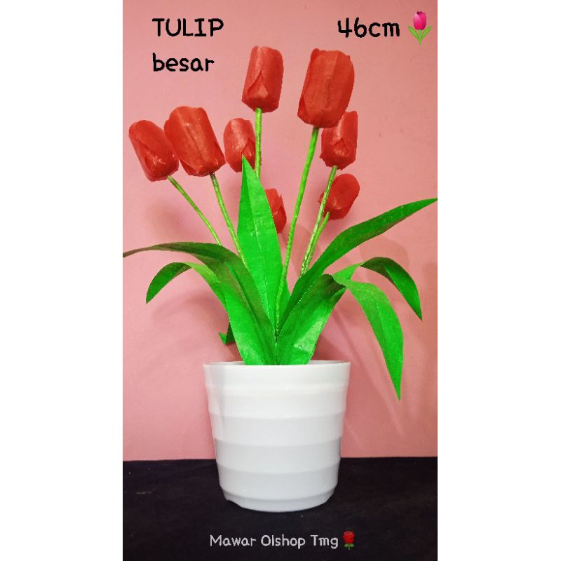 Tulipanes rojos/flores ornamentales/bonitas tulipanes/flores hechas a  mano/flores de plástico Crackle | Shopee México