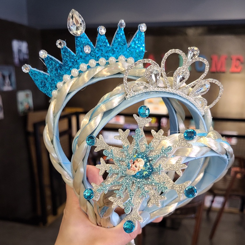 Frozen Elsa Crown diadema peluca princesa horquilla diadema niñas accesorios | Shopee México