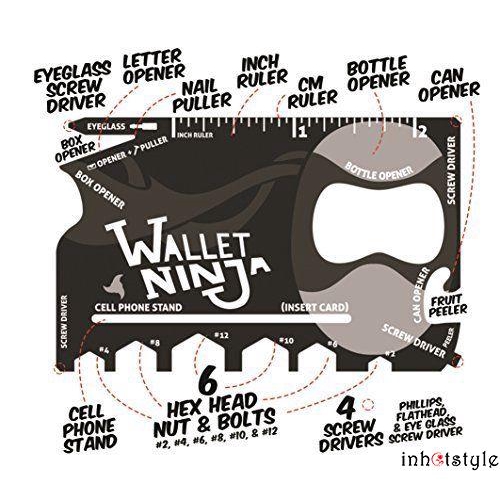billetera tamaño Ninja multiherramienta con clip para dinero Herramienta de supervivencia multiusos 43 en 1 tarjeta de crédito 