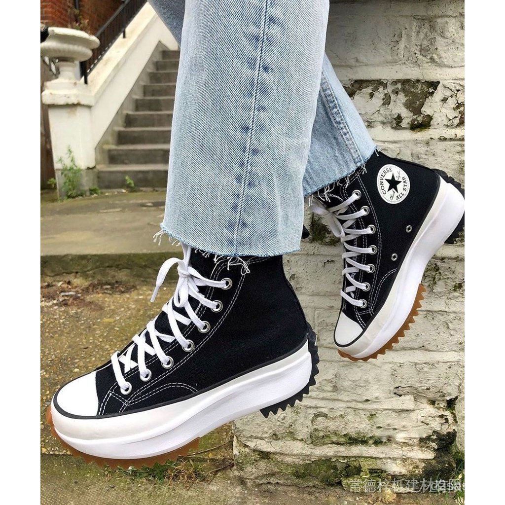 Converse Run Star Hike 1970s high top black and white raised rubber raw