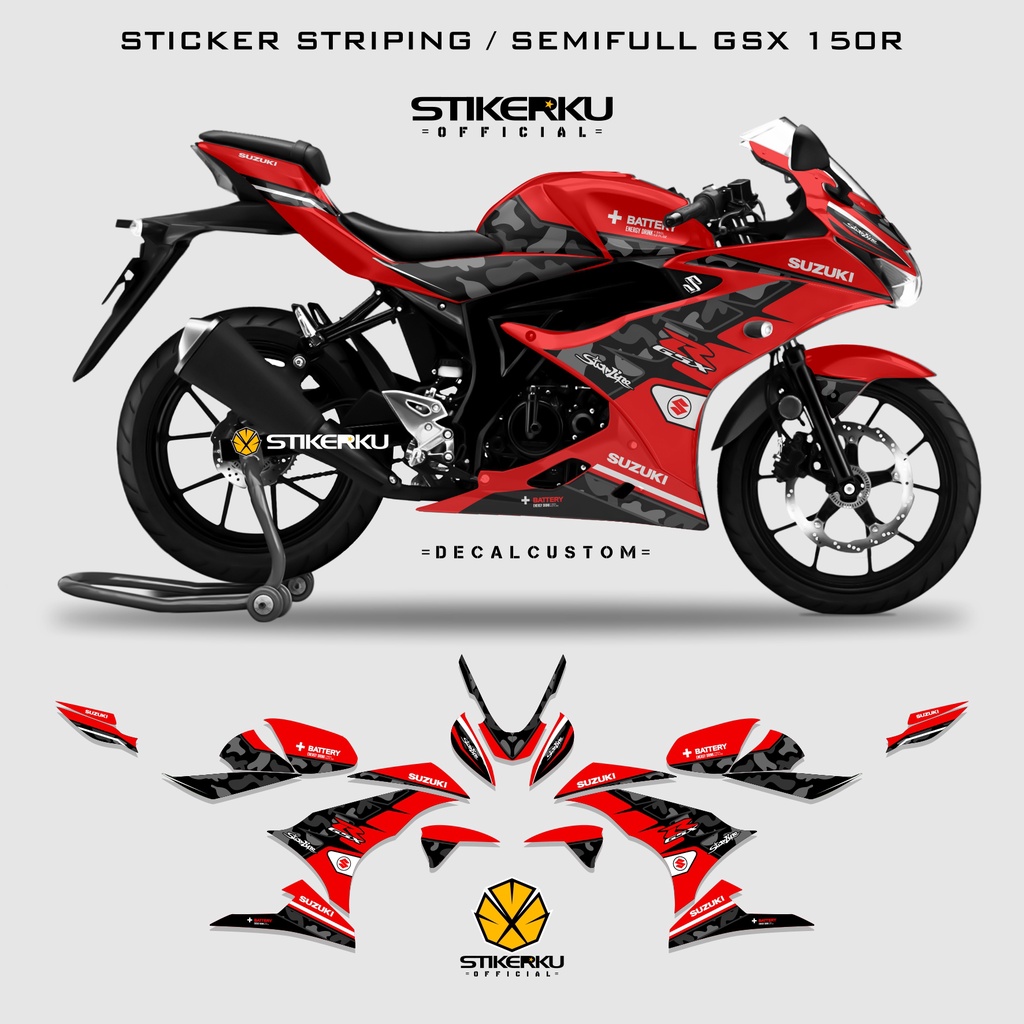 Rayas SUZUKI GSX R150/CAMO Edition/pegatina/calcomanía de STOCK/SEMIFULL/R150/pegatina/LIS BODY/LIVERY/motocicleta variación corporal