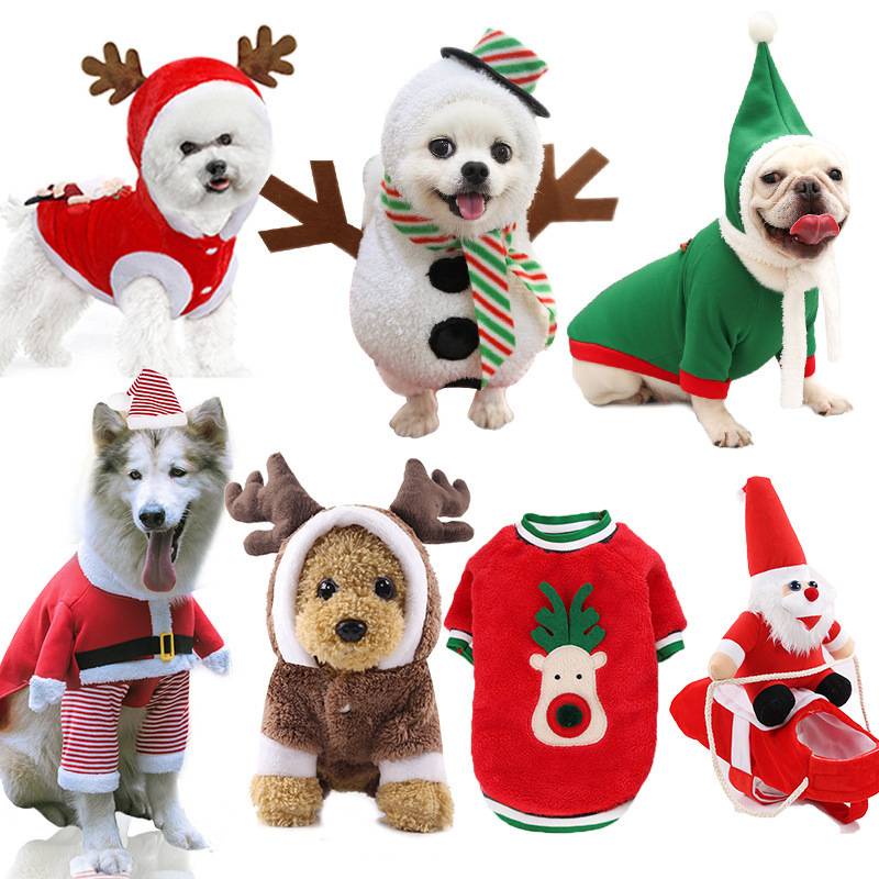 p.g.k] Ropa De Navidad Para Perros Gato Divertido Vestido Hasta santa claus elk Vacaciones cosplay Suministros Para | Shopee México