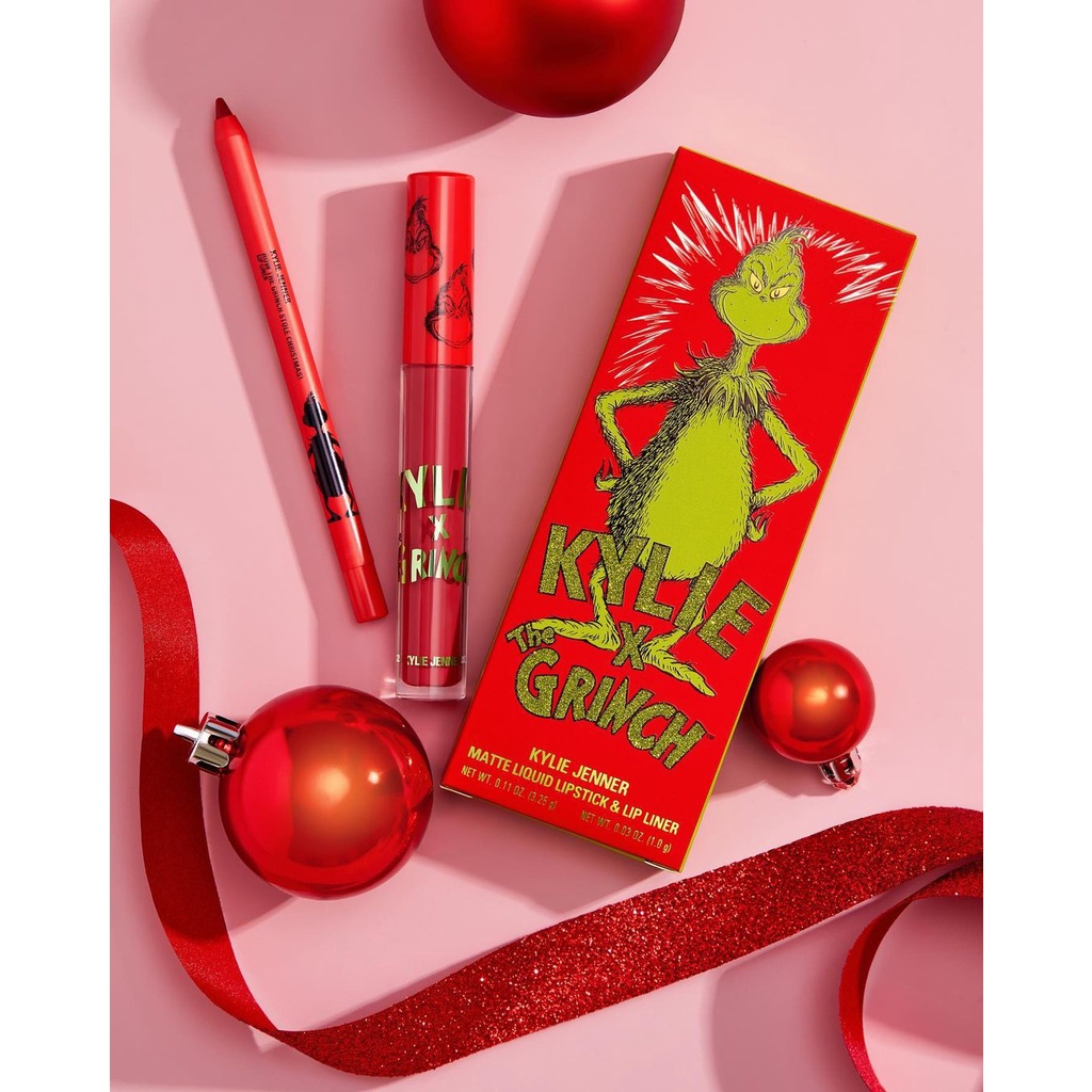Grinch Matte Lip Kit Delineador y Gloss Navidad Kylie | Shopee México