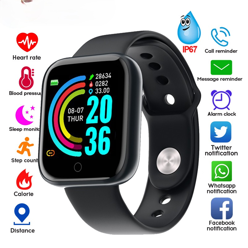 Caballero dorado pulsera pulsuhr presión arterial Fitness Tracker para Android iOS 