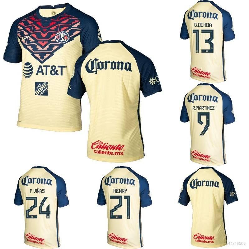 21 22 Liga Mx Club America Local Camiseta De Futbol Ochoa Martinez Vinas Henry Tops Jersey Deportiva Shopee Mexico