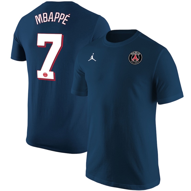 Kylian Mbappe Paris Saint-Germain Jordan-Camiseta De Marca Y Número-Azul Marino