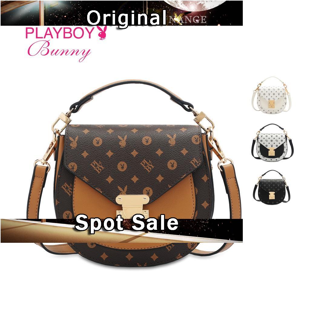 PLAYBOY BUNNY Ladies Monogram Sling Bag BRZ 7621 Multi Color Black