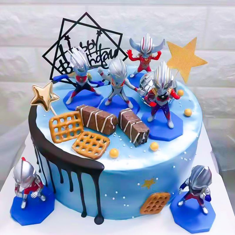 6/7 TOPPER figura CAKE TOPPER SPIDERMAN tarta de cumpleaños Spider ULTRAMAN  capitán américa BATMAN ELSA | Shopee México