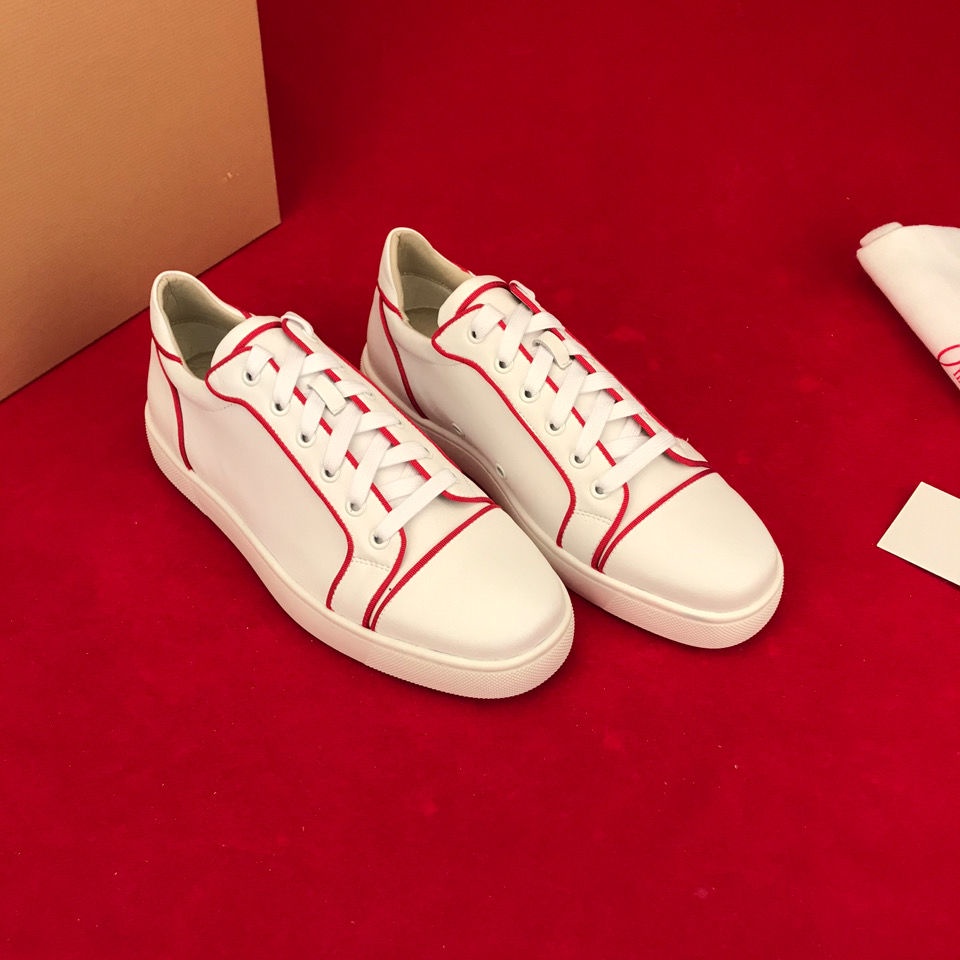 Suela Roja Christian Louboutin Zapatos De Tenis Estación Europea De Corte Bajo Cordones cl Hombre Versión Coreana Casuales Estilo Mujer