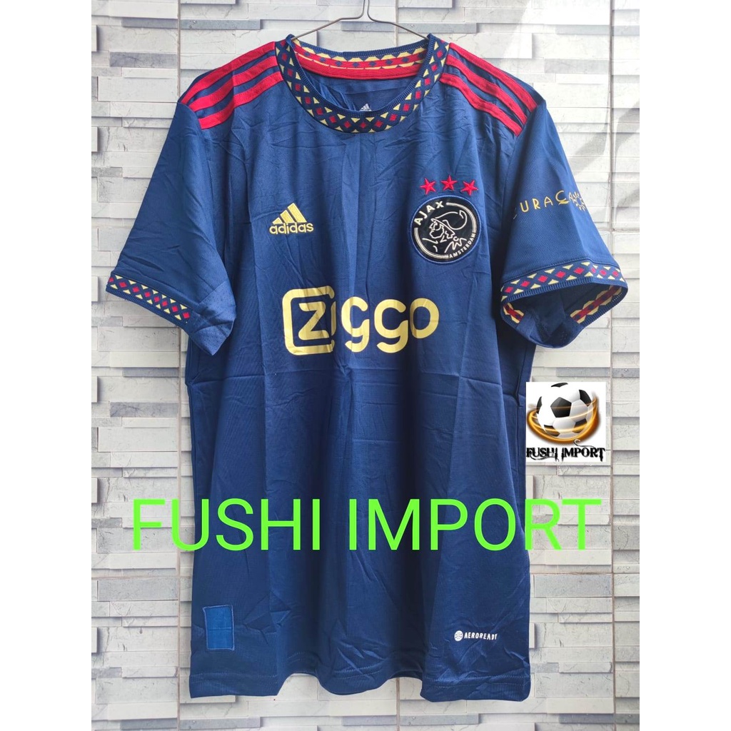 Jersey/Camisa De Fútbol Ajax 2022 2023 Fuera Edición Azul Para Hombre