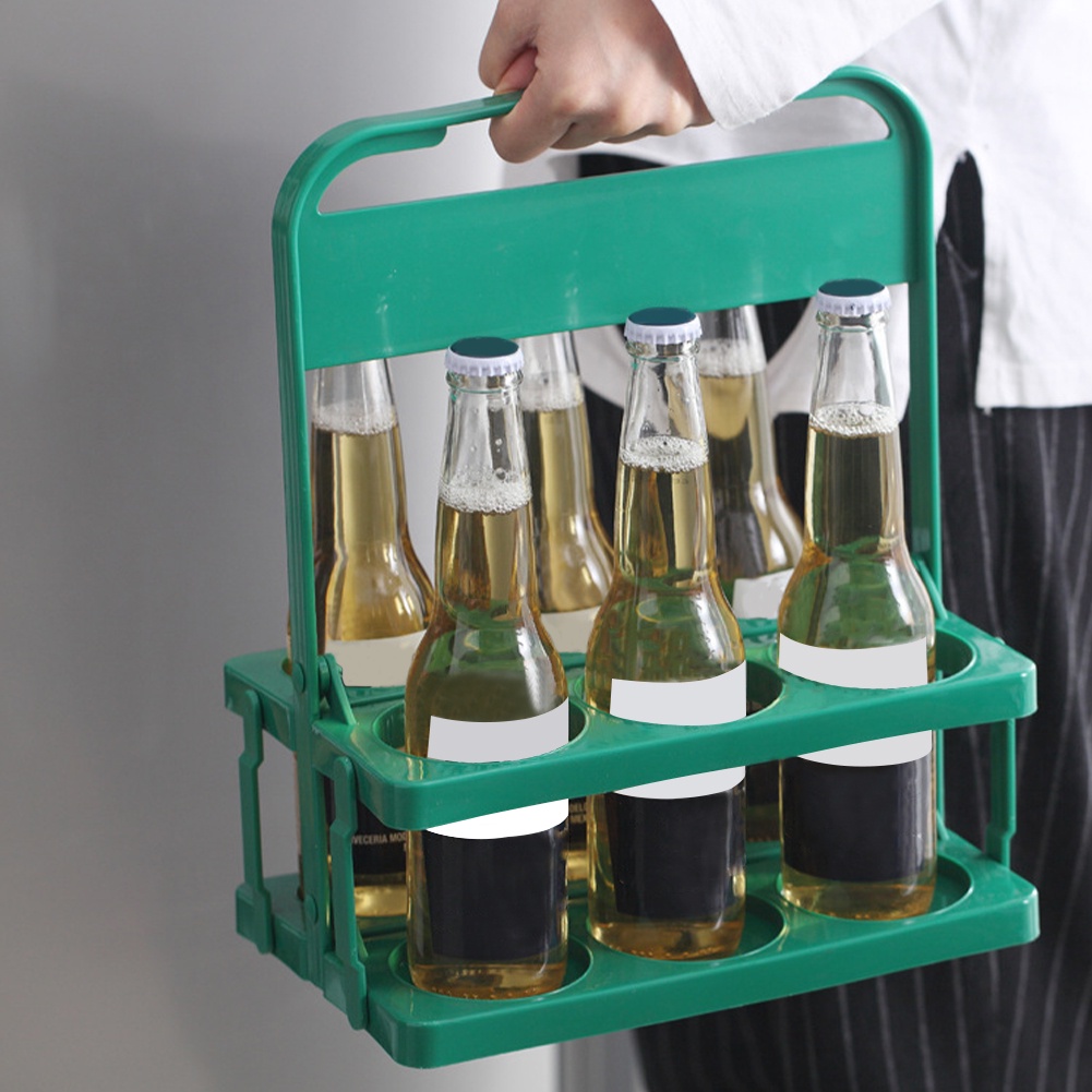 Cabilock Portador de Bebidas Reutilizable Plegable Carrito de Cerveza Soporte de Entrega de Bebidas Cesta de Plástico para Vino Y Café 