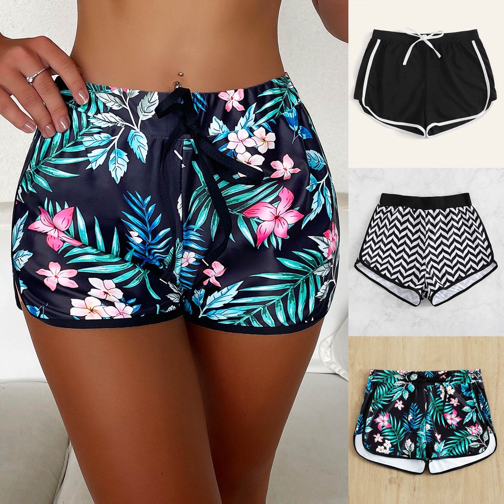 ❤ Oda Pantalones Cortos De Bikini Para Mujer/Shorts Natación Tankini/Pantalón De Baño Con Tachuelas Con Botones De Alta | Shopee México