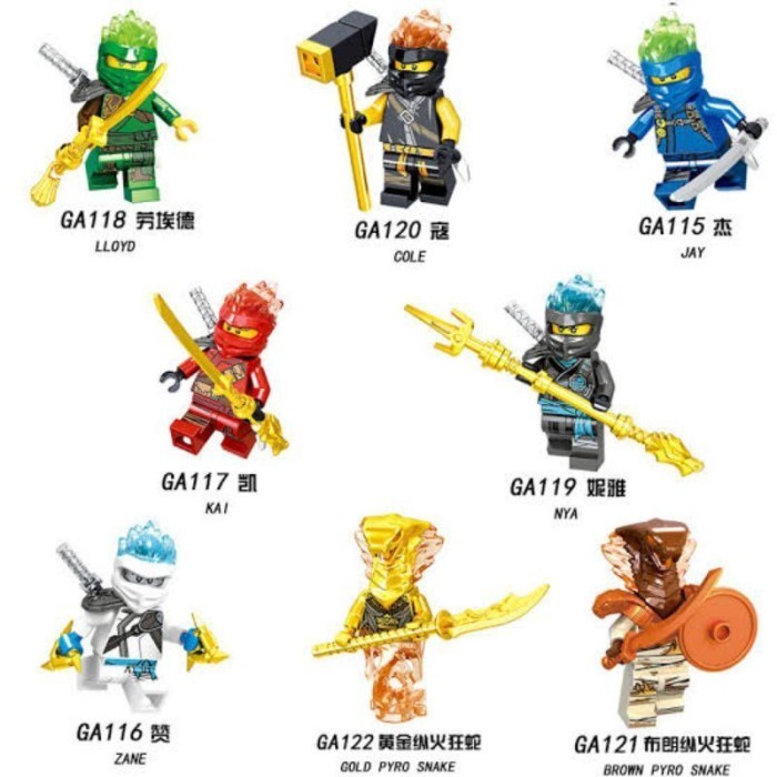 Lego Ninjago Lloyd Kai Zane Jay Mario Cole Luffy Ninja tortuga Sonic