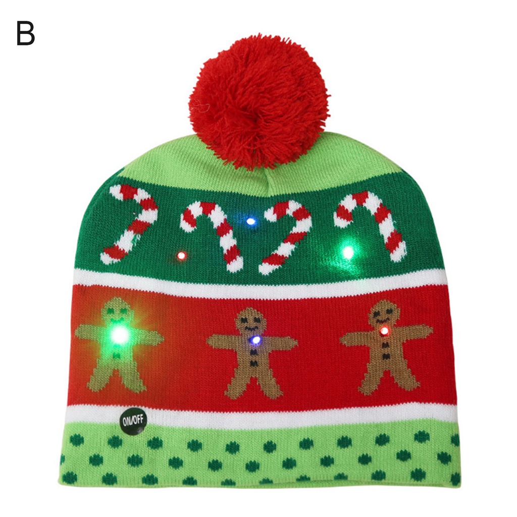 3 piezas con luces LED muñeco de nieve reno Navidad fiesta sombrero 6 piezas Sombrero de Navidad con franela suave y cómodo traje de fiesta de Navidad divertido Papá Noel 