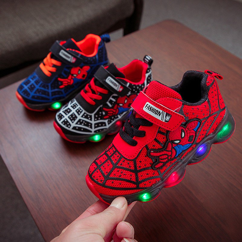 Zapatillas Spiderman Con Luces Para Niñas . | Shopee México