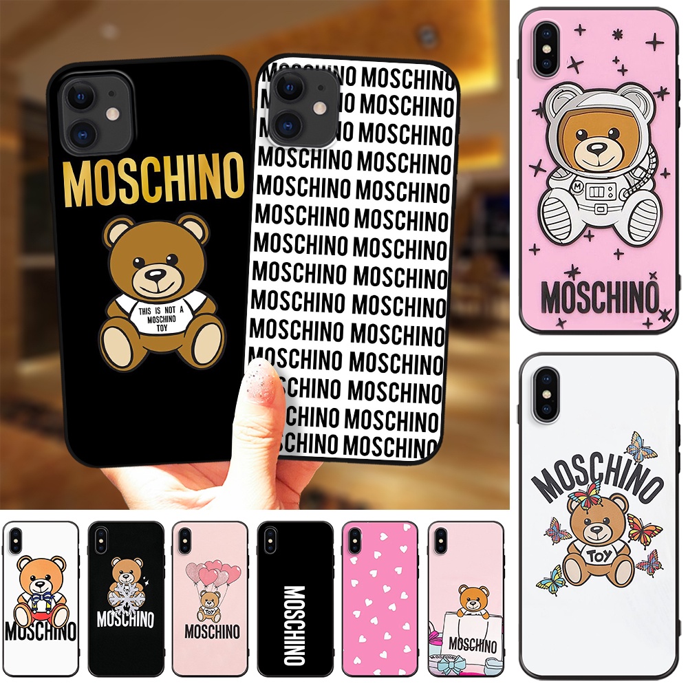 Moschino Caso Negro De Silicona Suave Telefono Caso Para Iphone 11 Pro Max 12 Mini 12 Pro 12 Pro Max 12 Proteccion Cubierta Trasera Shopee Mexico