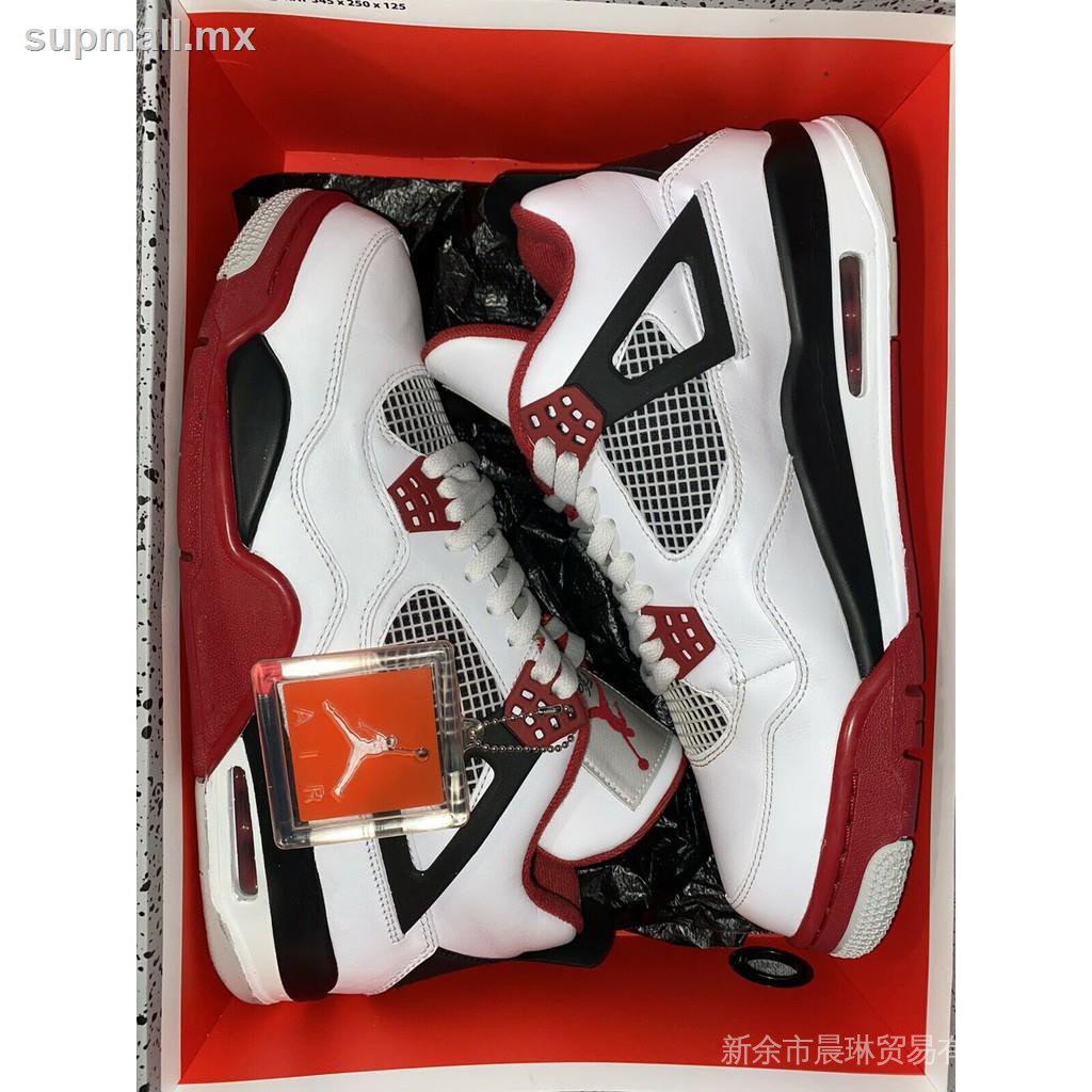 Nike Jordan IV 4 Retro Y Blanco Rojo Negro Cemento Gris308497-110 | Shopee México