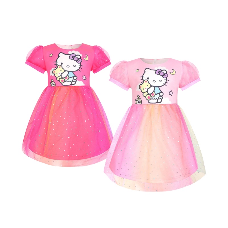 Nuevo Hello Kitty Vestido De Niña De Verano De Malla De Moda Fiesta De  Cumpleaños Princesa Ropa De Niños | Shopee México
