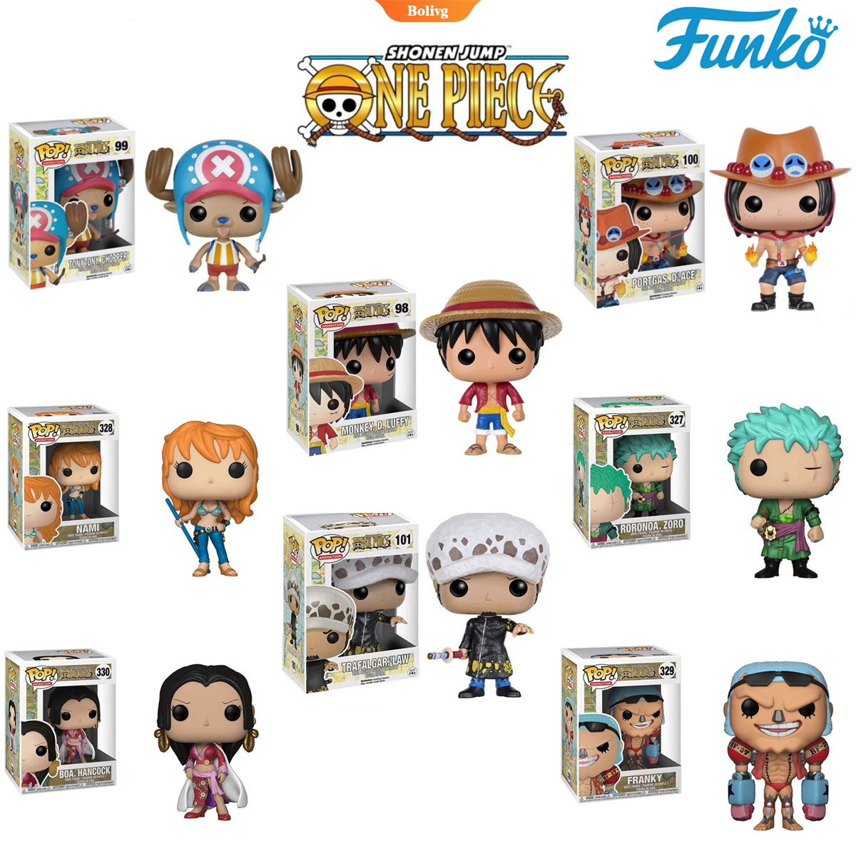 Funko Pop Anime One Piece Luffy Zoro Law Fanky Nami Chopper Hancock Ace 98 99 100 101 327 328 329 330 Vinyl Action Figure Toys With Box Model Dolls Design Toys Bolive Shopee Mexico