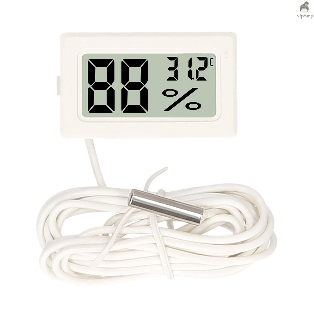 liuer 6PCS Digital LCD Termómetro Medidor de Temperatura del termómetro del Acuario con Sonda para Refrigerador Frigorífico Congelador Acuario Marino del Vivero Casa de Cría Blanco y Negro 