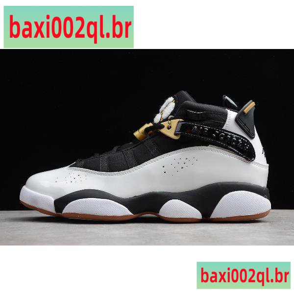 Listo Stock 323399-100 Jordan 6 Anillos Blanco Negro Zapatos De Baloncesto Para Hombres Y Mujeres