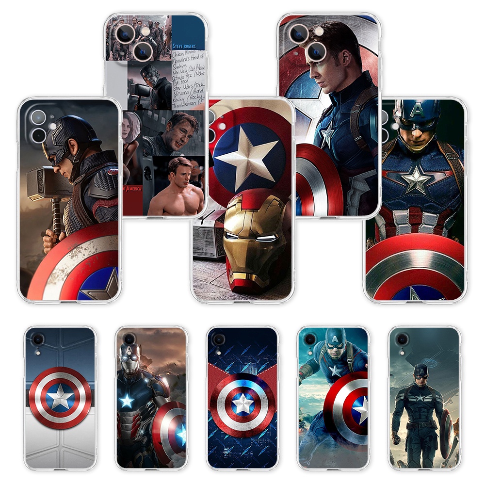 Personalizado Elegante iPhone Samsung Teléfono Cubierta Clip Marvel Capitán América 